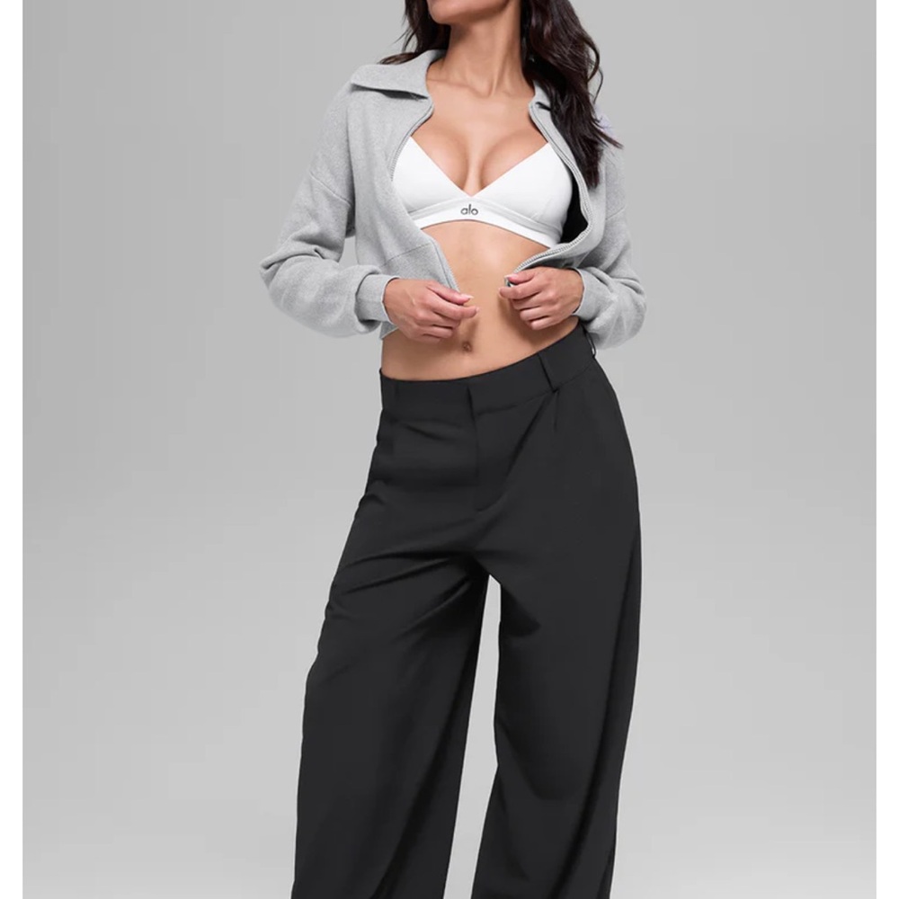 ALO Yoga Black Wide-Leg Women's Pants - Picture 3 of 7